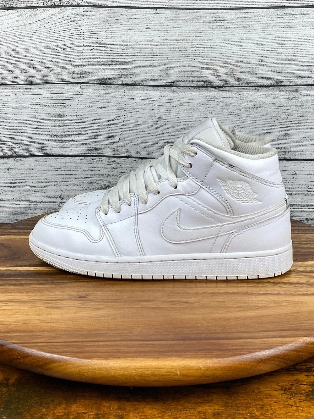 Nike Air Jordan 1 Mid Triple White Men’s Shoes 554724-136 Sneaker Size 8